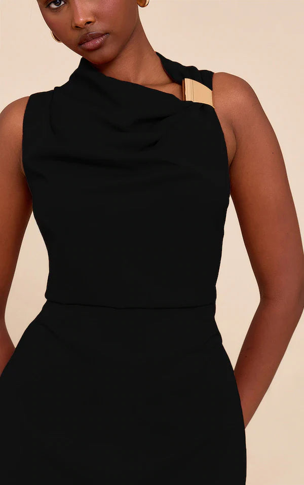 Black Trim Shift Mini Dress
